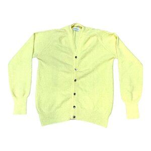 Vintage Desmonds Southern California Yellow Cardigan Sweater L Mr Rogers READ